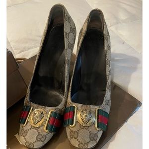 Gucci GG canvas horsebit heels purchased in Paris